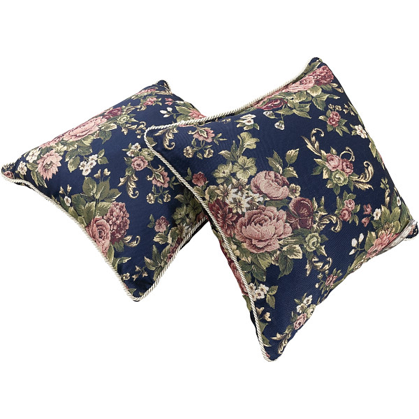 ジャガード織クッション（２個組）ネイビー