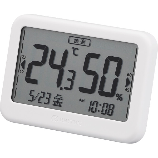 リズム　高精度デジタル温湿度計　ＣＯＭＦＯＭＥＴＥＲライトグレー