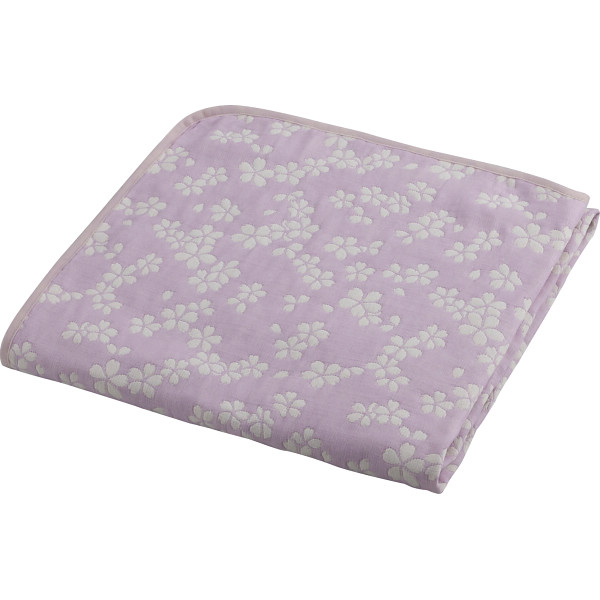 大阪泉州産 ジャカード織多重ガーゼハーフケットパープル