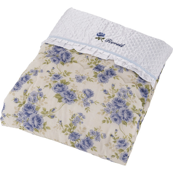 日本製　ワイド＆ロングサイズ肌掛けふとんブルー