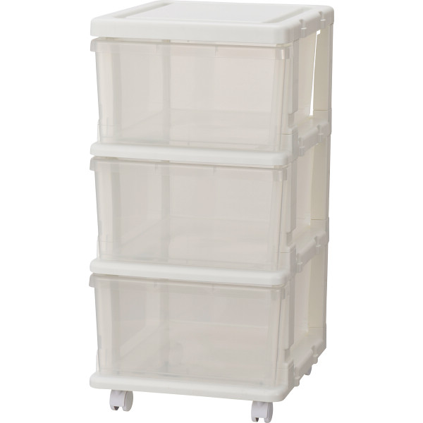 引出しユニット収納チェスト３段クリア