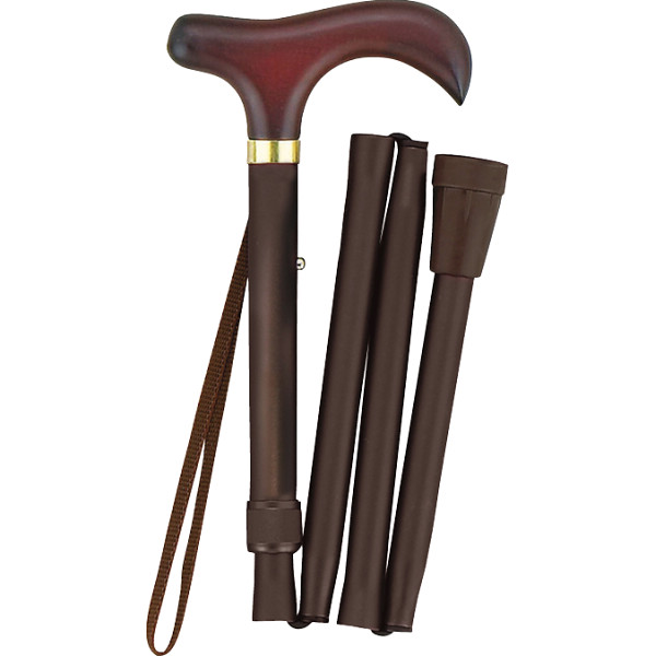 折りたたみコンパクトステッキブラウン