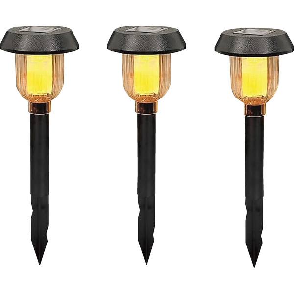 ソーラーガーデンライト　３個組電球色