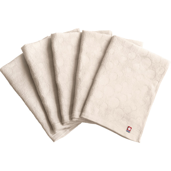 今治　さらっと薄手のきなりタオル　フェイスタオル５枚セット