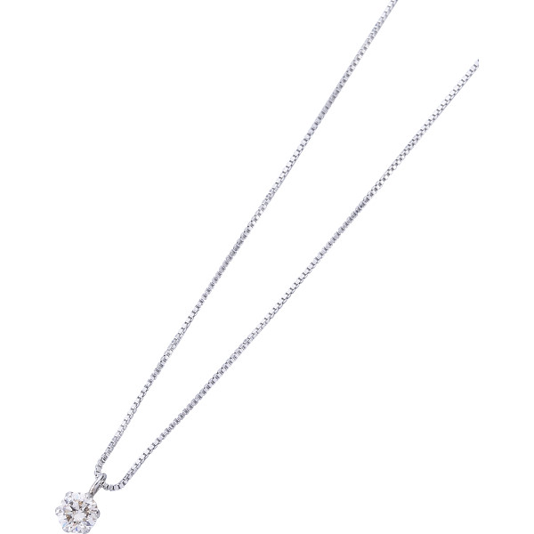 プラチナＶＳ０．１ｃｔダイヤペンダント（鑑定書付）あずきチェーン