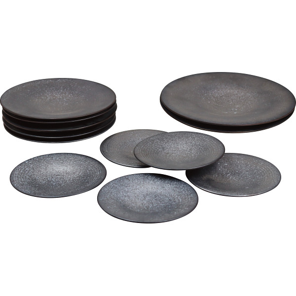 有田焼　陶悦窯　黒柚子銀色塗り　もてなし揃