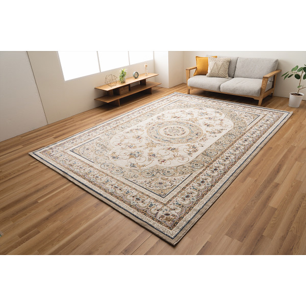 トルコ製ウィルトン織ラグベージュ