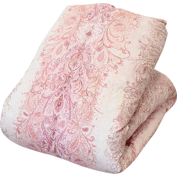 グレーグースダウン９０％羽毛ふとんピンク