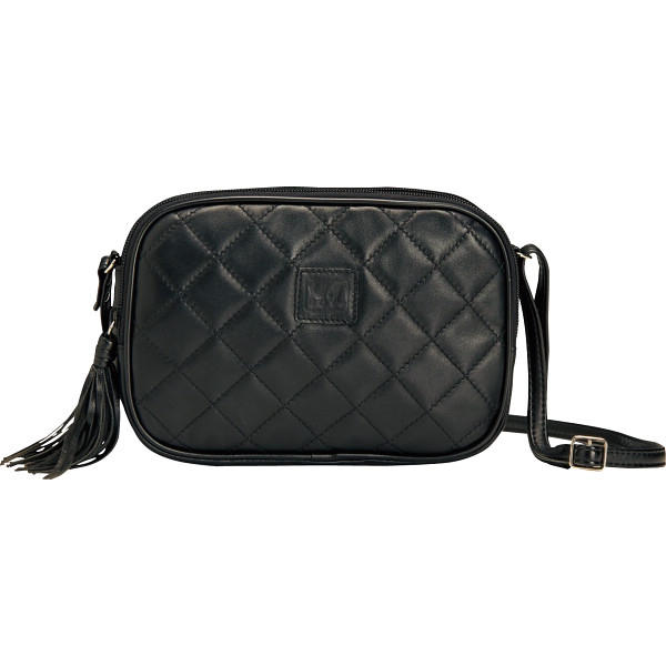 アッシュエル シープ革キルト風ポシェットブラック