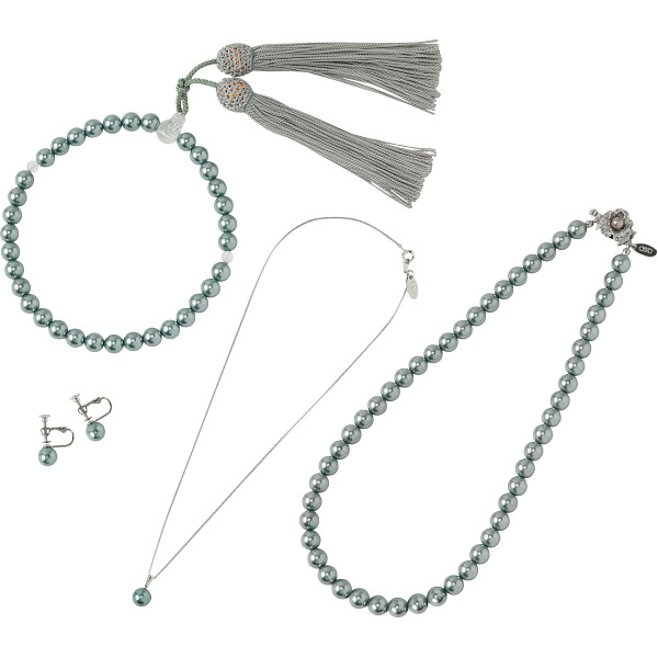 ユキコハナイ　パール４点セットグレー