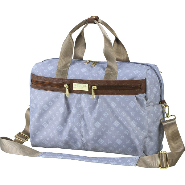 ミチコロンドンジーンズ　モノグラムボストンライトグレー