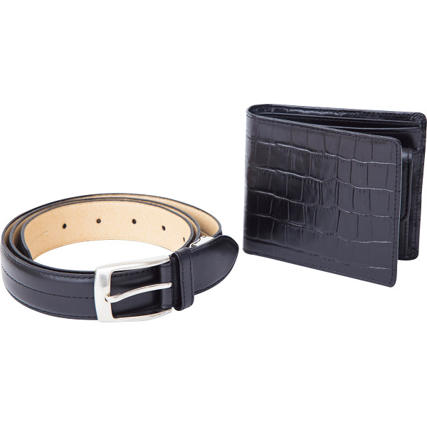 カンサイセレクション 財布ベルトセットブラック