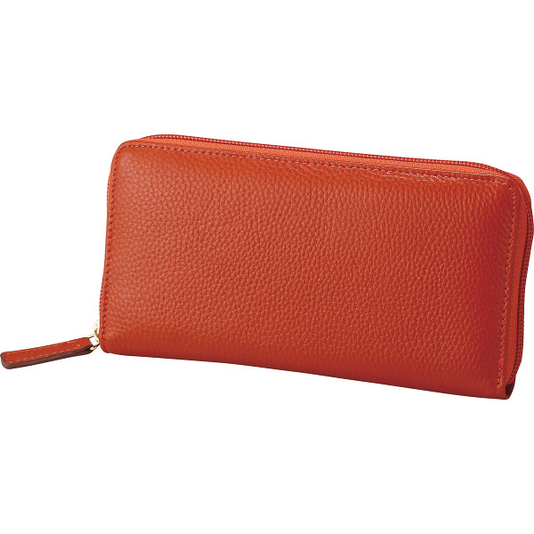 牛革コインが分けられる長財布キャメル