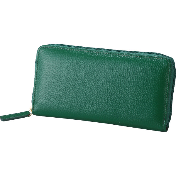 牛革コインが分けられる長財布グリーン