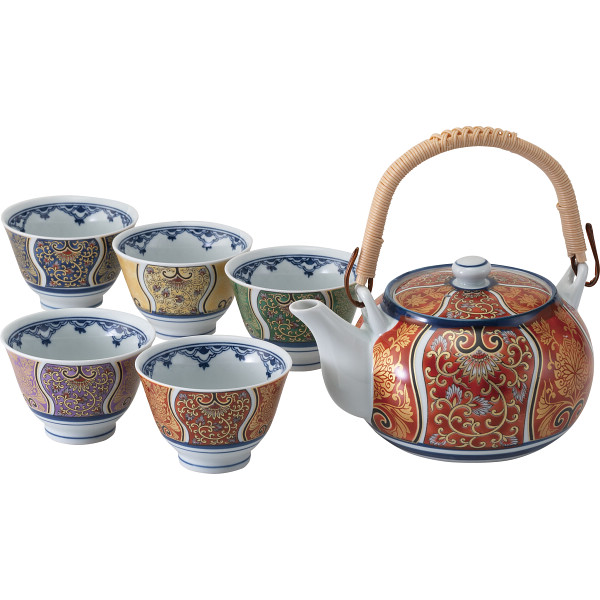 波佐見焼　献上古伊万里　土瓶茶器揃