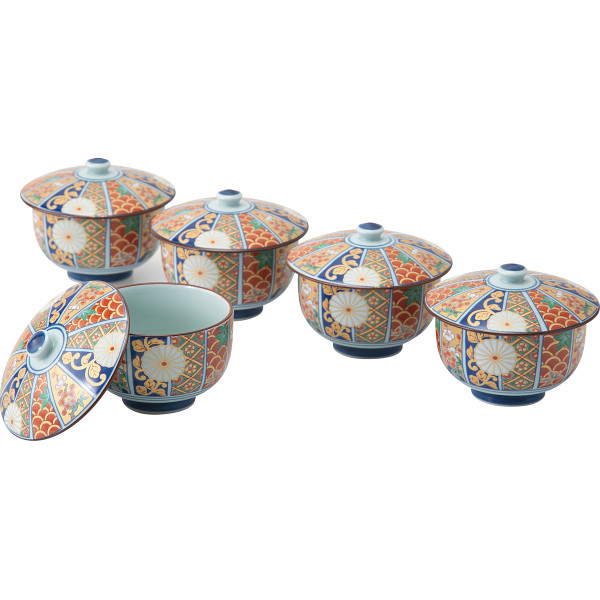 金彩古伊万里 蓋付汲出揃