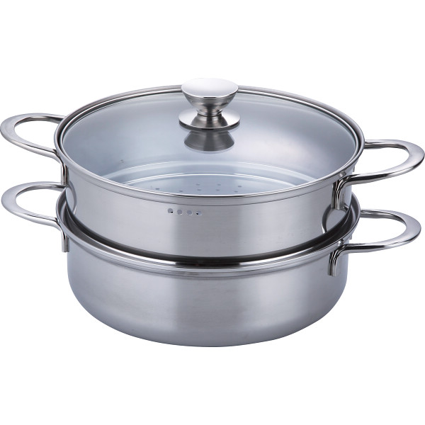 ルチェンテ ＩＨ対応二段蒸し器（２３ｃｍ）