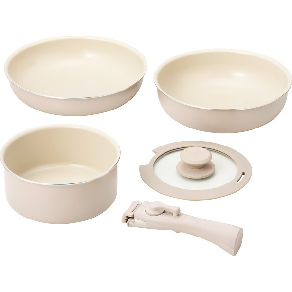 マジクック　セラミック加工　ＩＨ対応着脱ハンドルフライパン５点セット