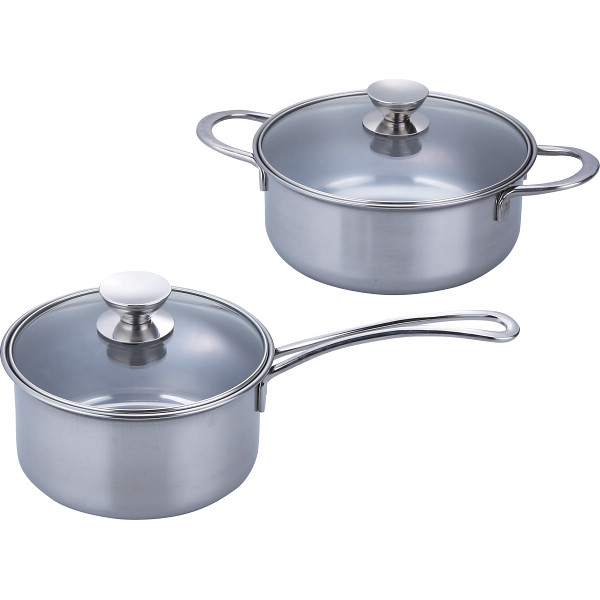 ルチェンテ ＩＨ対応片手鍋（１６ｃｍ）＆両手鍋（２０ｃｍ）