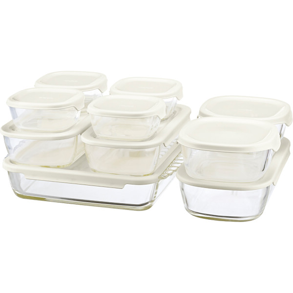 ハリオ　スタッキング耐熱ガラス製コンテナ・スクエア１０点セット