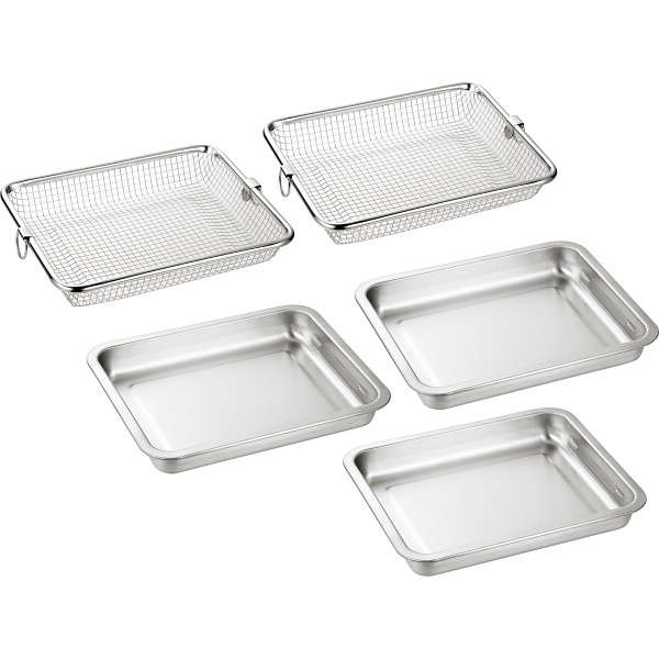 燕熟の技 ステンレスバット＆角ザルセット