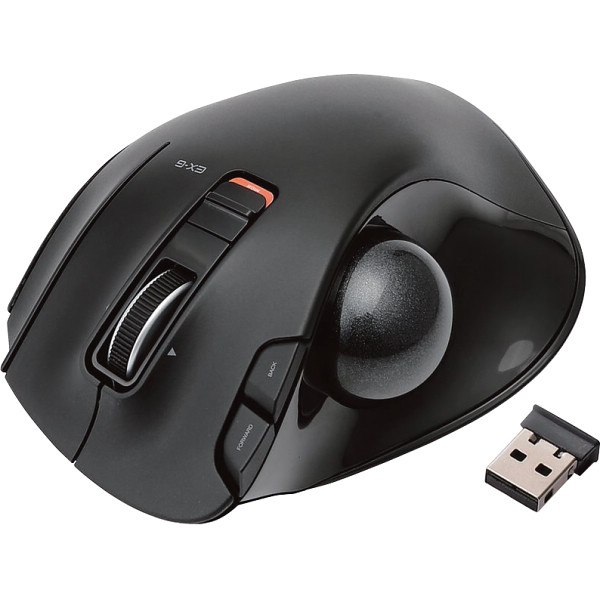 エレコム　ワイヤレス　トラックボールマウス　６ボタン　握りの極みブラック