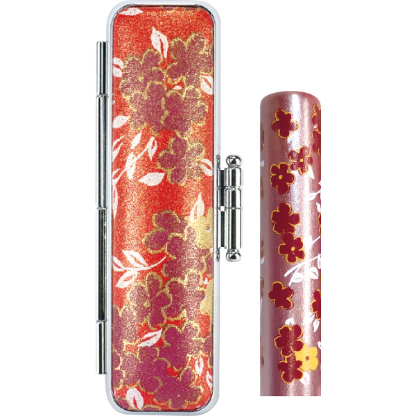 かもがわ印鑑セット 化粧ケース付赤