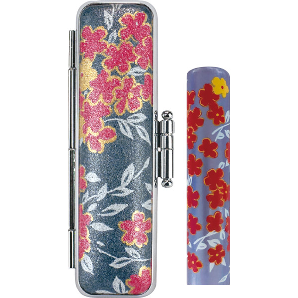 かもがわ印鑑セット 化粧ケース付青