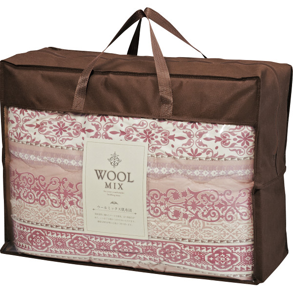 ウール混肌掛けふとんローズ