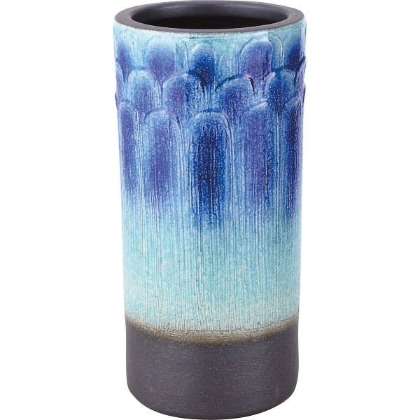 信楽焼 傘立 青ガラス