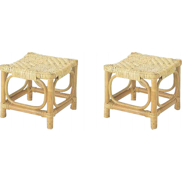 籐ミニスツール２個組