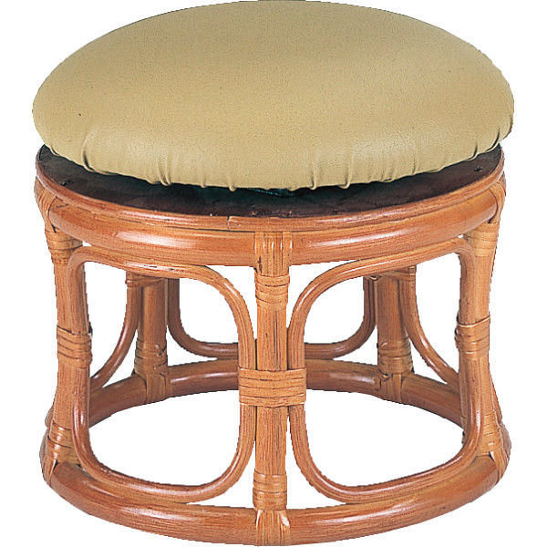 籐回転スツールロータイプ