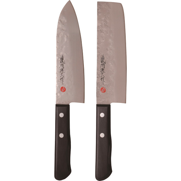 濃州孫六作 古流梨地包丁２本セット