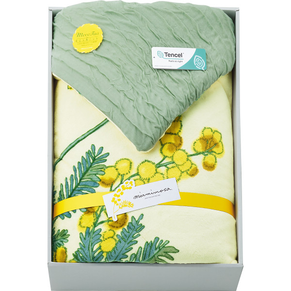 ミアミモザ もこふあニット＆マイクロ リバーシブル肌ふとんグリーン