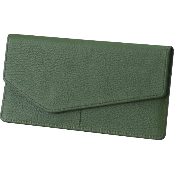 牛革スリム長財布オリーブ