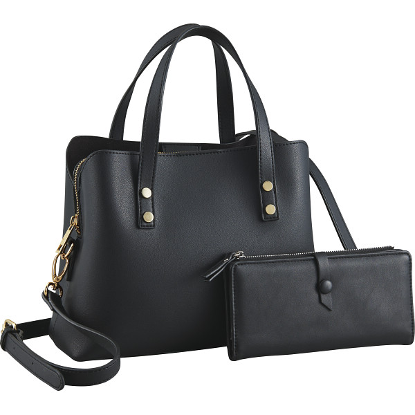 ロレッタルル　ウォレット付き２ＷＡＹショルダーバッグブラック