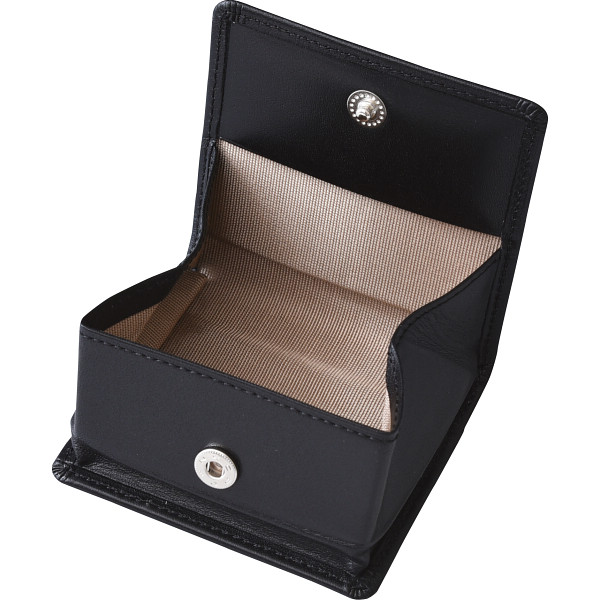 良品工房 日本製牛革財布＆小銭入れセットブラック