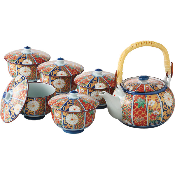 波佐見焼　金彩古伊万里　蓋付茶器揃