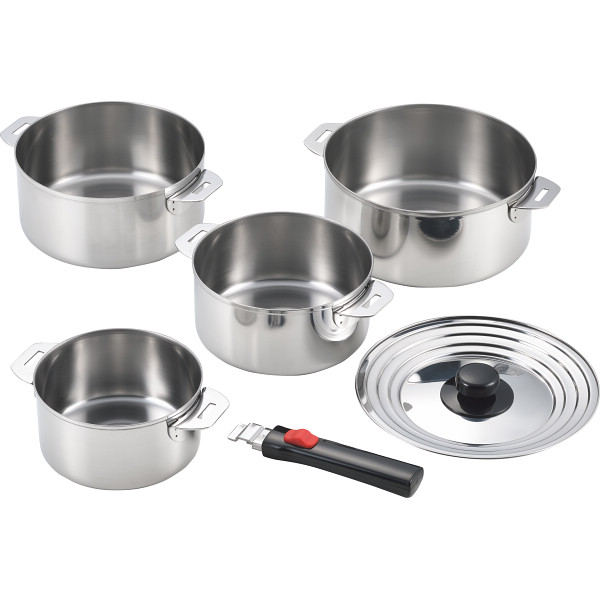 郷技 着脱式ハンドル鍋４点セット