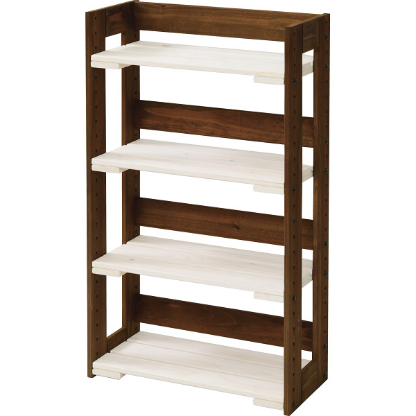 木製ＣＤ＆ＤＶＤラック４段