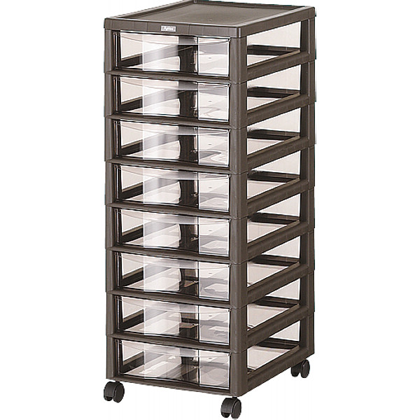 Ｂ４書類ケース深形８段ダークブラウン