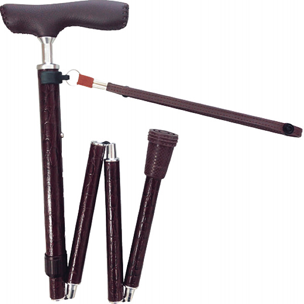 折りたたみジョイントＤＸステッキレザー　ベルギーチョコ