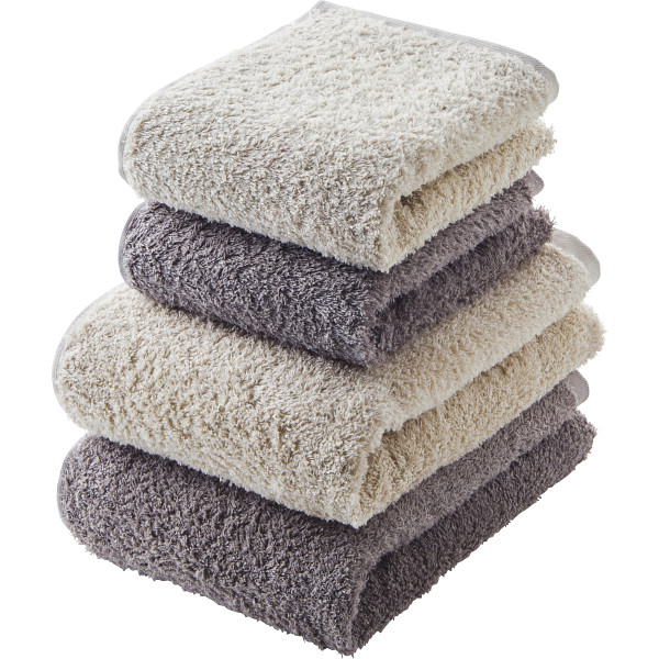 グランフランセヌーベル　オーガニックコットン　ロングパイル　バス・フェイスタオルセット