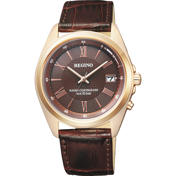 レグノ　メンズソーラー電波腕時計ローズゴールド
