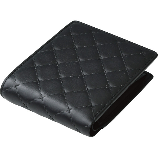 良品工房　日本製牛革型押しベラ付き札入れ