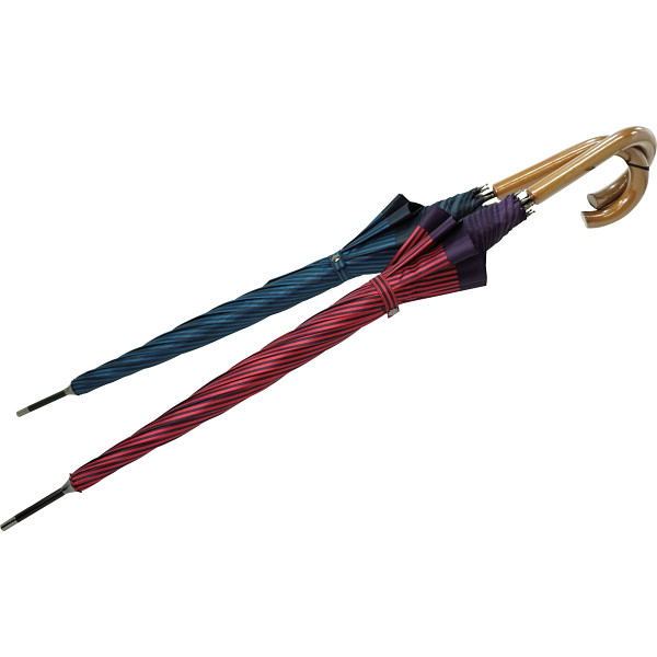 日本の職人手作り ストライプジャンプ傘 ２本セット