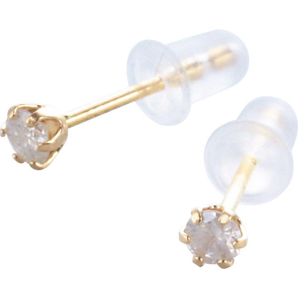 １８金ダイヤモンドピアスイエローゴールド