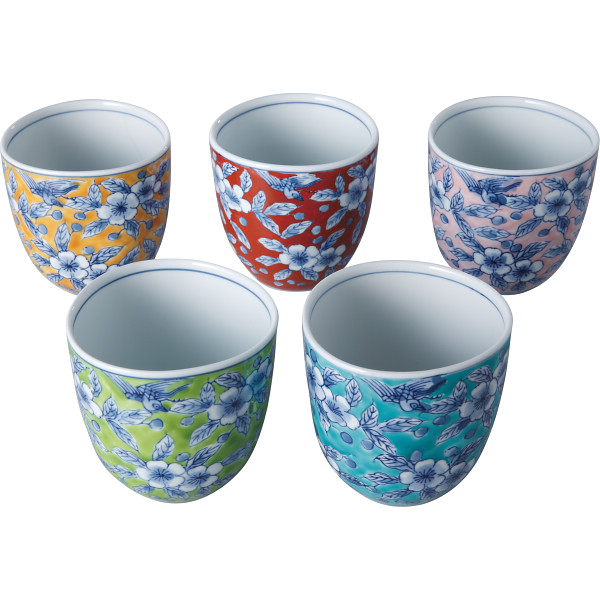 有田焼 花鳥 カップ５客揃