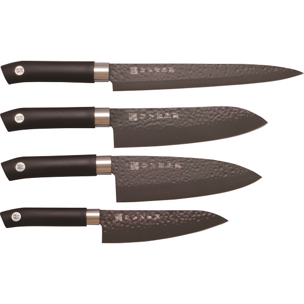 濃州孫六作　黒打和包丁４本セット