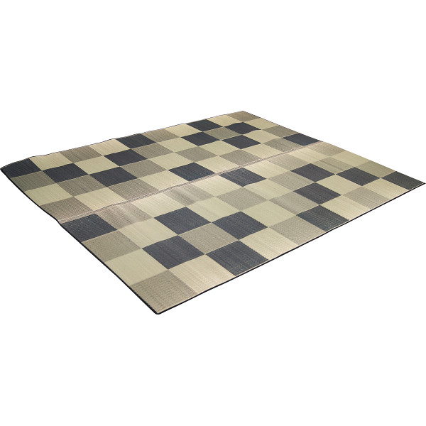 日本製　ＩＧＵＳＡラグ＜ブロック＞グレー